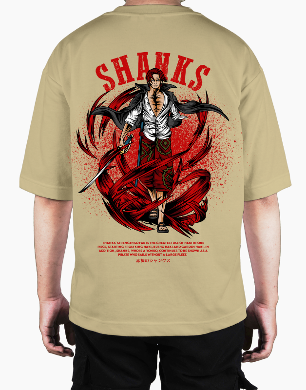 Premium Oversize Drop Shoulder Tee – Samurai Demon & Flames Graphic