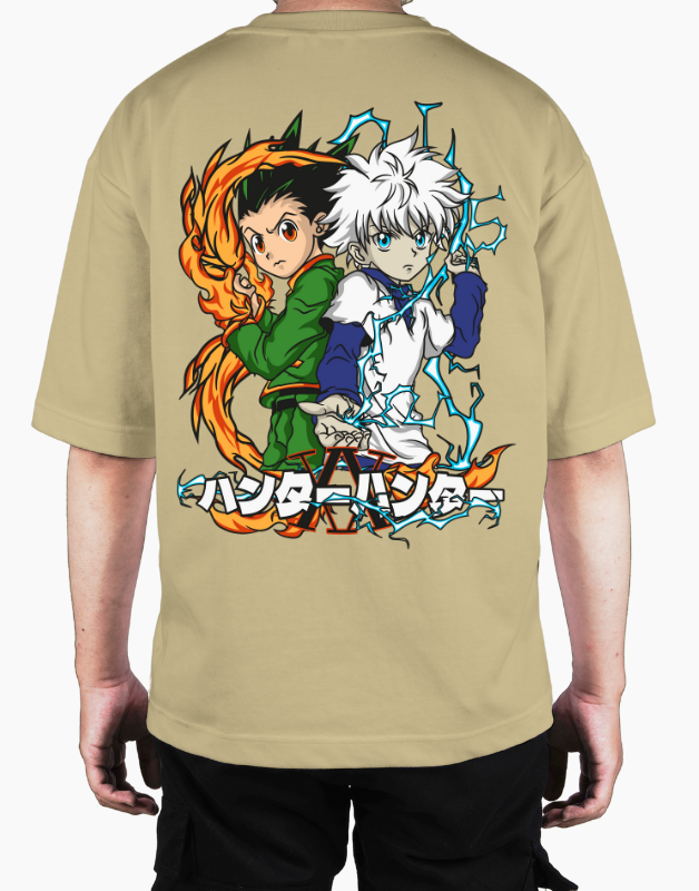 Premium Oversize Drop Shoulder Tee – Samurai Warriors × Flames Graphic