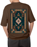 Premium Oversize Drop Shoulder Tee – Ethnic Heritage Pattern Print