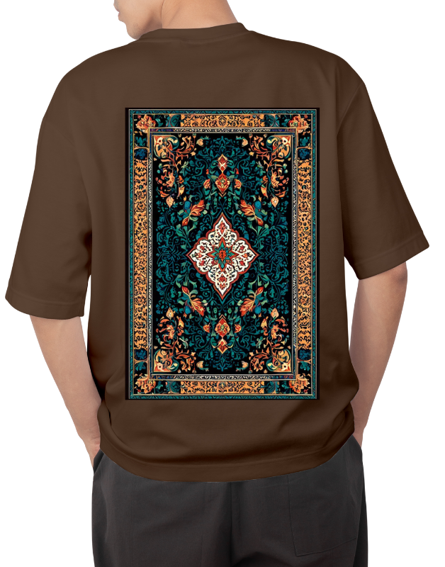 Premium Oversize Drop Shoulder Tee – Ethnic Heritage Pattern Print