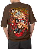 Premium Anime Oversize Drop Shoulder T-Shirt – Red Print & Character Design