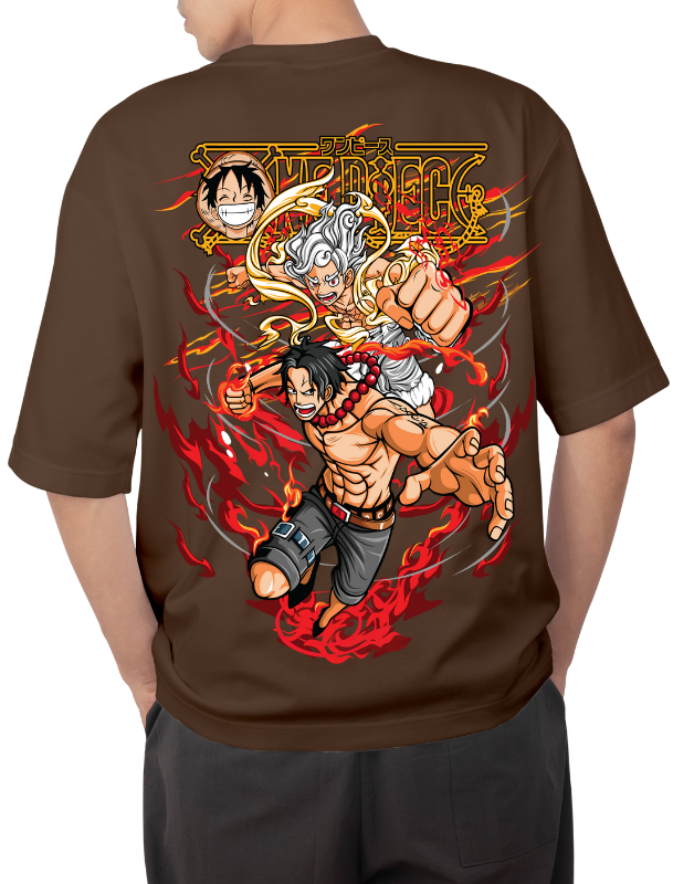 Premium Anime Oversize Drop Shoulder T-Shirt – Red Print & Character Design