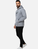 Premium Light Grey Pullover Hoodie with Black Wing Logo – 300 GSM Winter Edition