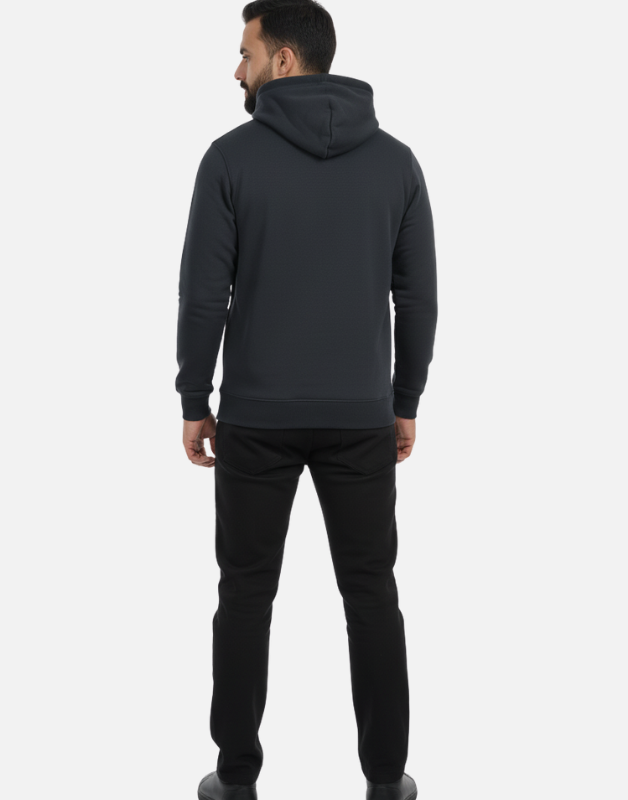 Premium Black Pullover Hoodie with Black Wing Logo Winter Edition