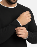 Premium Black Full-Sleeve Crew-Neck T-Shirt | By GenGears in Pakistan