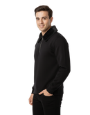 Premium Black Zipper Sweatshirt with Faux Fur Collar Winter Edition