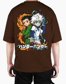 Premium Oversize Drop Shoulder Tee – Samurai Warriors × Flames Graphic