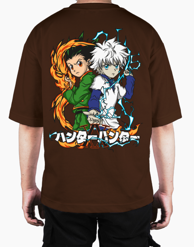 Premium Oversize Drop Shoulder Tee – Samurai Warriors × Flames Graphic