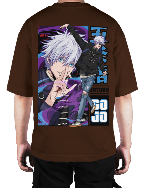 Premium Oversize Drop Shoulder Tee – Anime Gojo Satoru Graphic