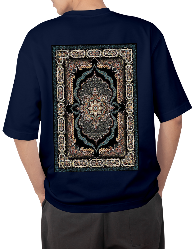 Premium Oversize Drop Shoulder Tee – Heritage Geometric Pattern Print 2