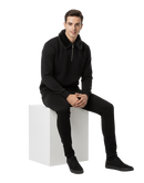 Premium Black Zipper Sweatshirt with Faux Fur Collar Winter Edition