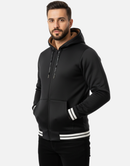Premium Black Blend Fleece Lined Zipper Hoodie  Winter Edition