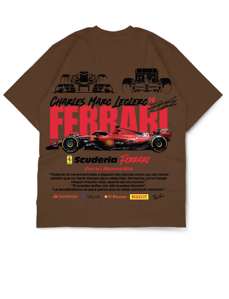 Premium Oversize Drop Shoulder Tee – Ferrari Racing Graphic