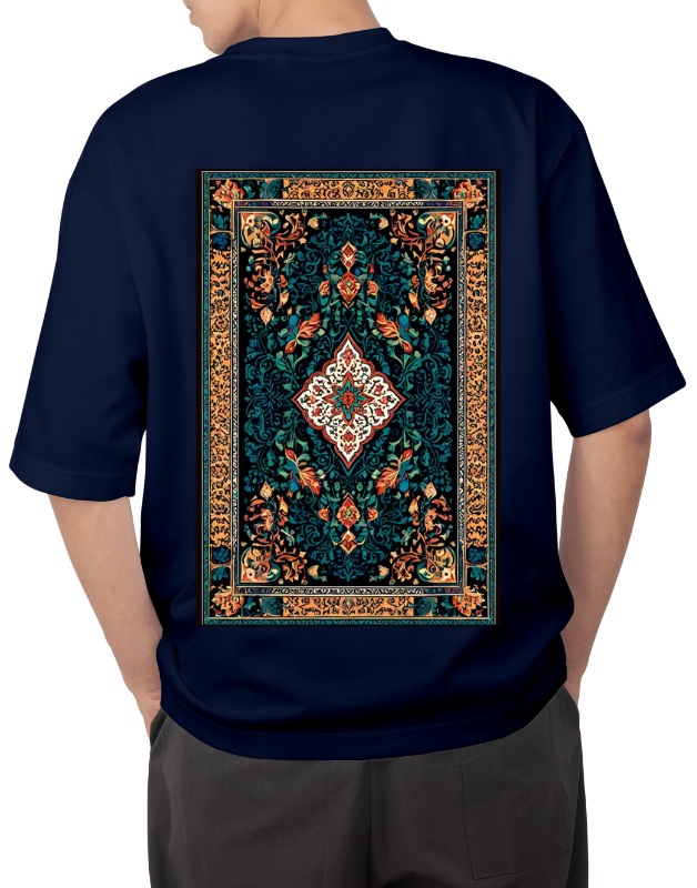 Premium Oversize Drop Shoulder Tee – Ethnic Heritage Pattern Print