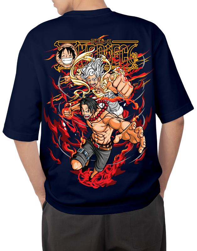 Premium Anime Oversize Drop Shoulder T-Shirt – Red Print & Character Design
