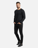Premium Black Full-Sleeve Crew-Neck T-Shirt | By GenGears in Pakistan