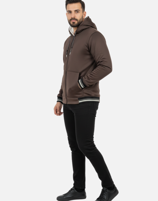 Premium Brown Blend Fleece  Zipper Hoodie Winter Edition