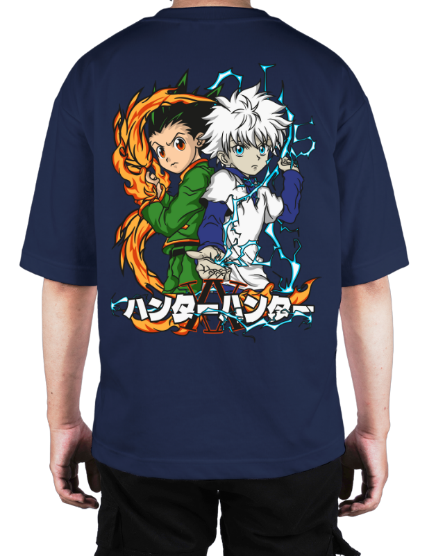 Premium Oversize Drop Shoulder Tee – Samurai Warriors × Flames Graphic