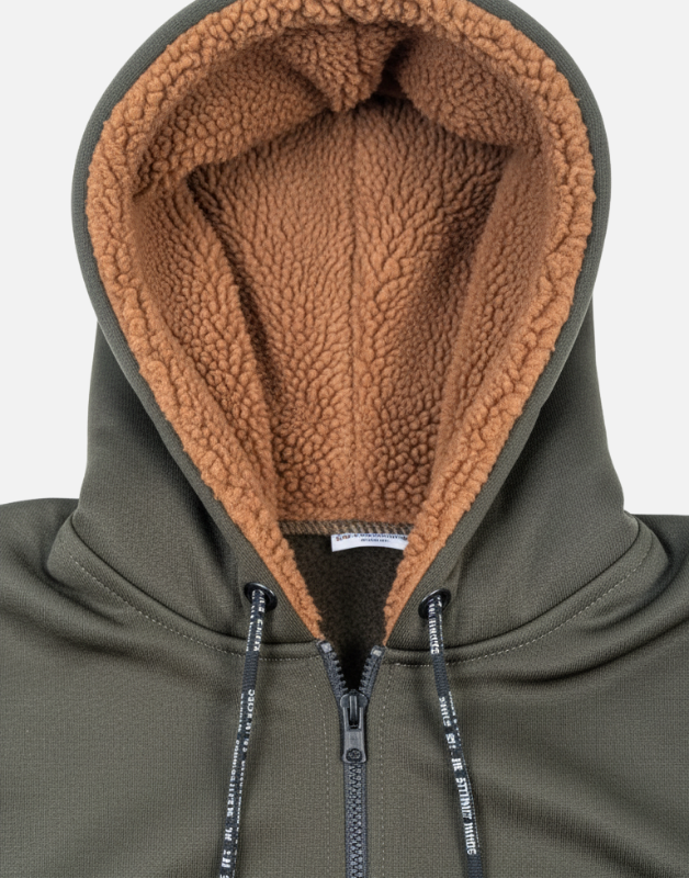 Premium Olive Green Blend Fleece Zipper Hoodie Winter Edition