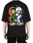 Premium Oversize Drop Shoulder Tee – Samurai Warriors × Flames Graphic