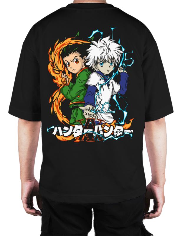 Premium Oversize Drop Shoulder Tee – Samurai Warriors × Flames Graphic