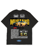 Premium Oversize Drop Shoulder Tee – Mustang Racing Graphic