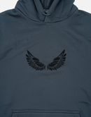Premium Black Pullover Hoodie with Black Wing Logo Winter Edition
