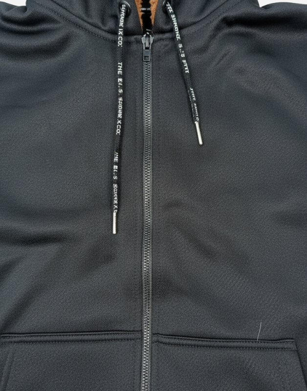 Premium Black Blend Fleece Lined Zipper Hoodie  Winter Edition
