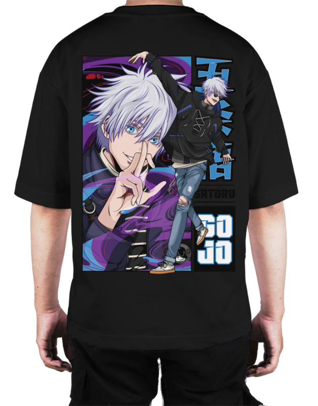 Premium Oversize Drop Shoulder Tee – Anime Gojo Satoru Graphic