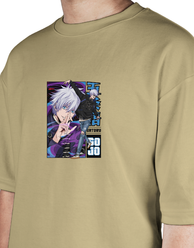 Premium Oversize Drop Shoulder Tee – Anime Gojo Satoru Graphic