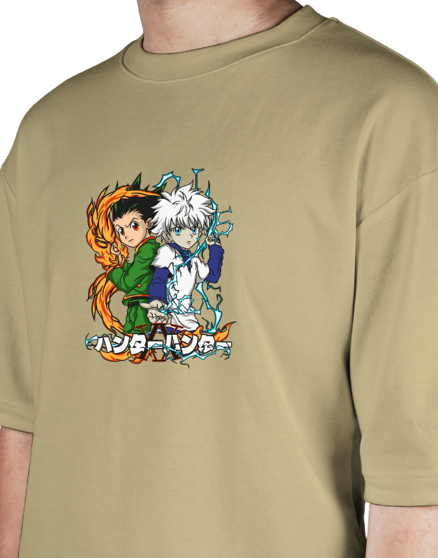 Premium Oversize Drop Shoulder Tee – Samurai Warriors × Flames Graphic