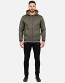 Premium Olive Green Blend Fleece Zipper Hoodie Winter Edition
