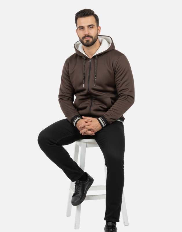 Premium Brown Blend Fleece  Zipper Hoodie Winter Edition