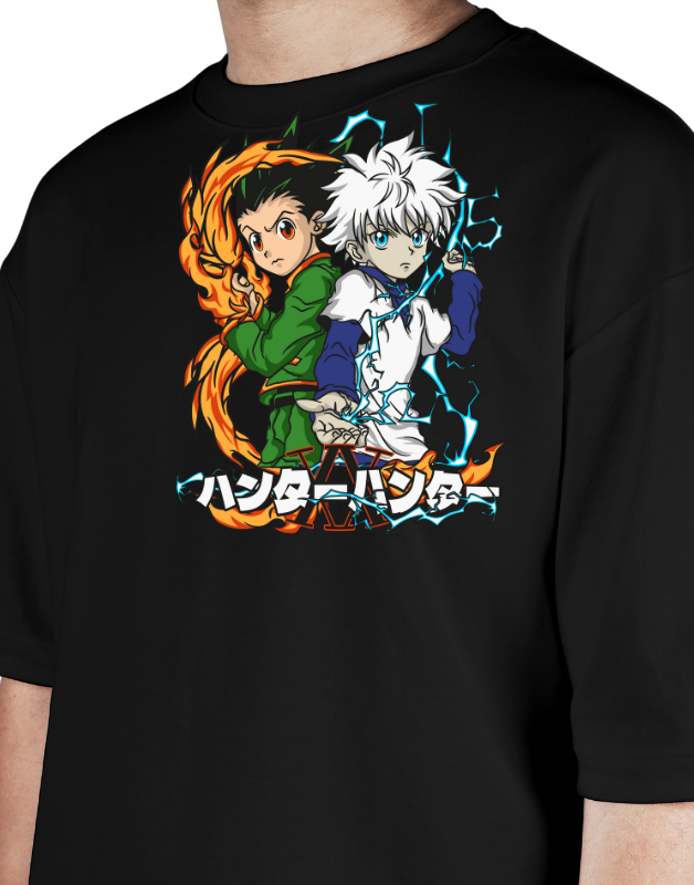 Premium Oversize Drop Shoulder Tee – Samurai Warriors × Flames Graphic