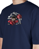 Premium Oversize Drop Shoulder Tee – Japanese Oni Demon & Roses Graphic