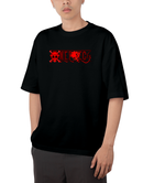 Premium Anime Oversize Drop Shoulder T-Shirt – Red Print & Character Design
