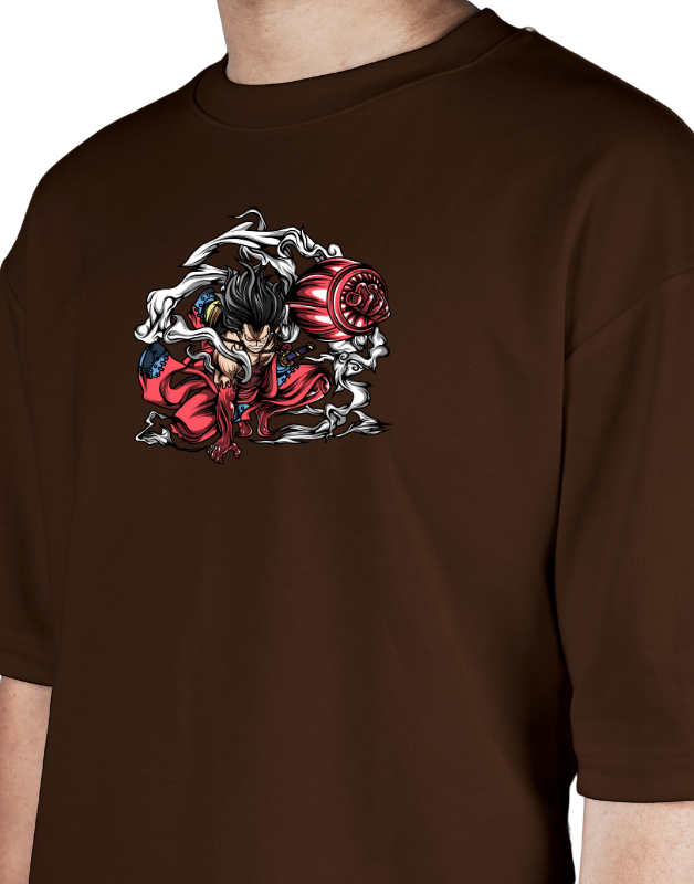 Premium Oversize Drop Shoulder Tee – Japanese Oni Demon & Roses Graphic