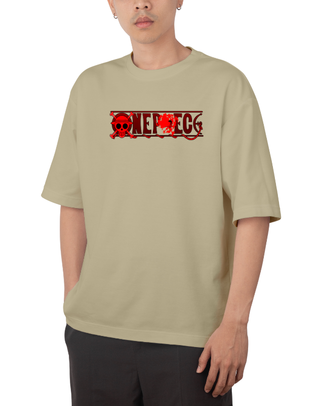 Premium Anime Oversize Drop Shoulder T-Shirt – Red Print & Character Design