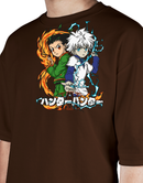 Premium Oversize Drop Shoulder Tee – Samurai Warriors × Flames Graphic