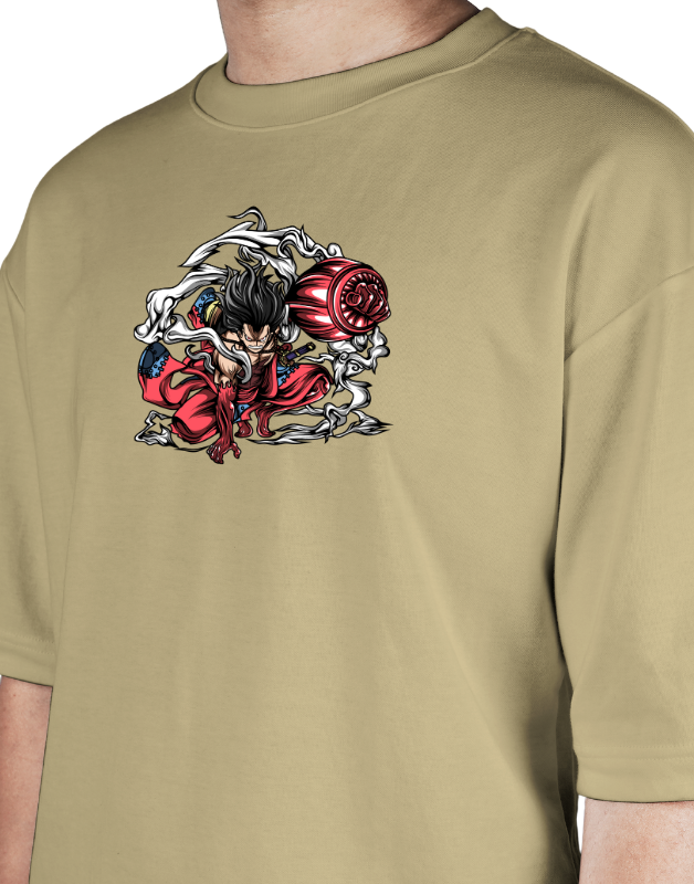 Premium Oversize Drop Shoulder Tee – Japanese Oni Demon & Roses Graphic