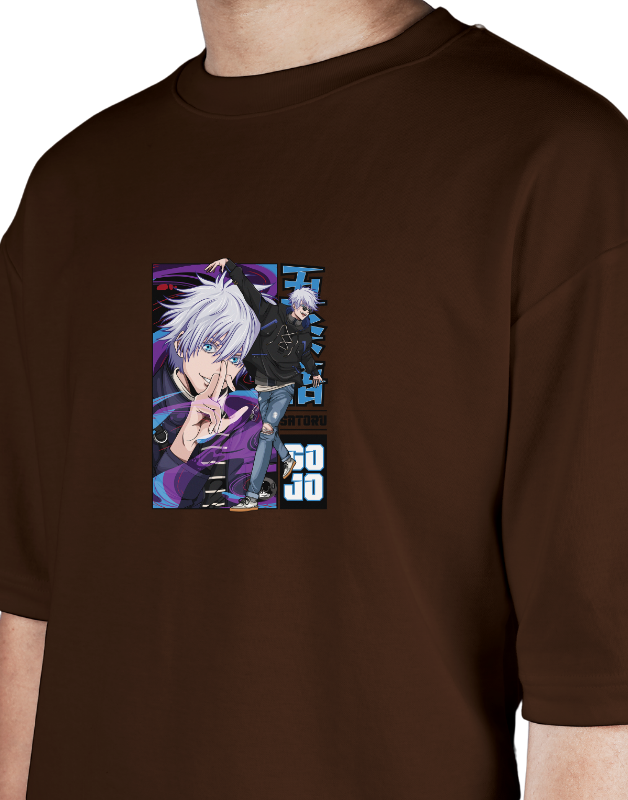 Premium Oversize Drop Shoulder Tee – Anime Gojo Satoru Graphic