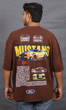 Premium Oversize Drop Shoulder Tee – Mustang Racing Graphic