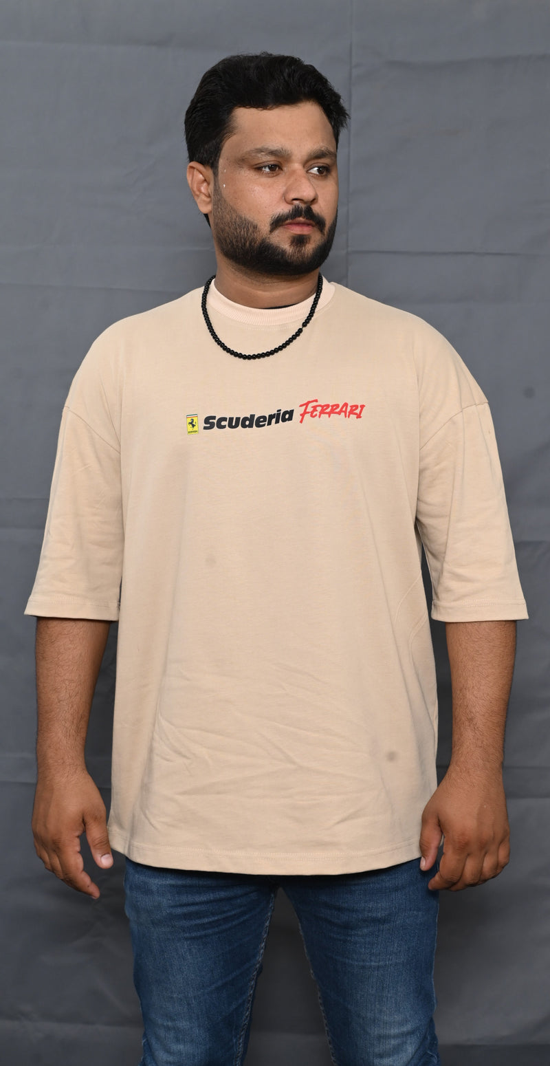 Premium Oversize Drop Shoulder Tee – Ferrari Racing Graphic